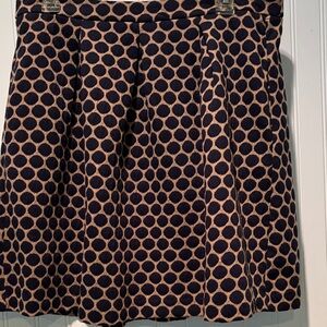Boden Knit Tan Pleated Polka Dot Skirt Size 10